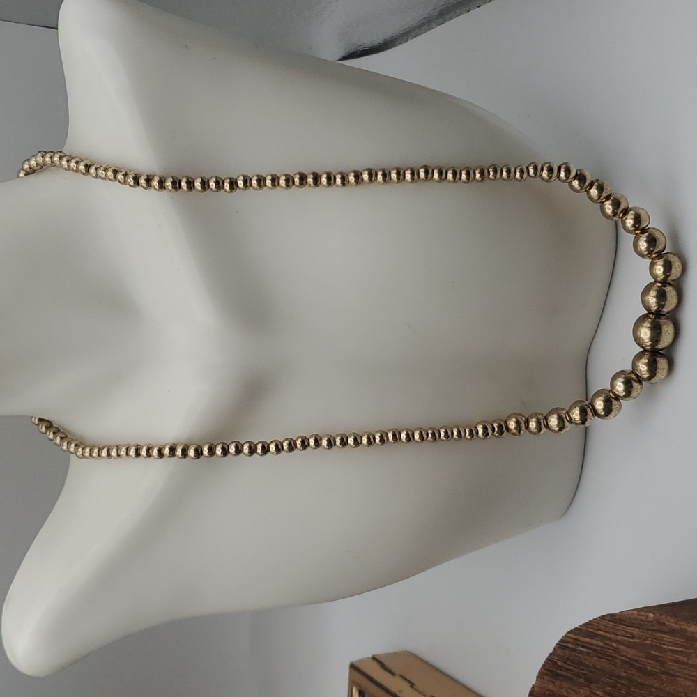 Rse 925 Italy sterling‎ silver heavy ball necklace N3034